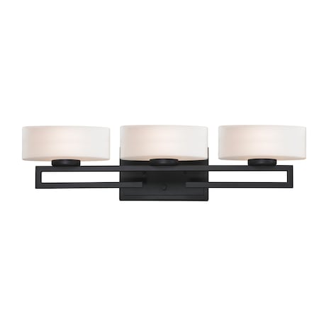 Cetynia 3 Light Vanity, Bronze & Matte Opal